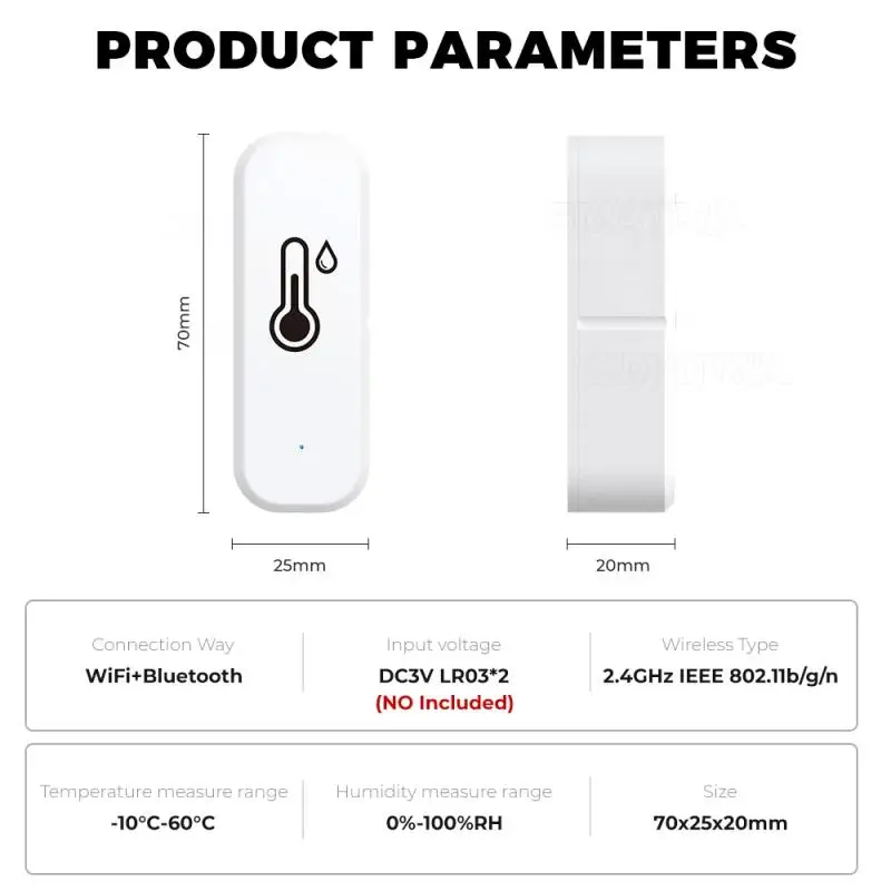 Tuya Wifi Temperature And Humidity Sensor Smart Life Remote Monitor Smart Home Indoor Hygrometer Work With Alexa Google