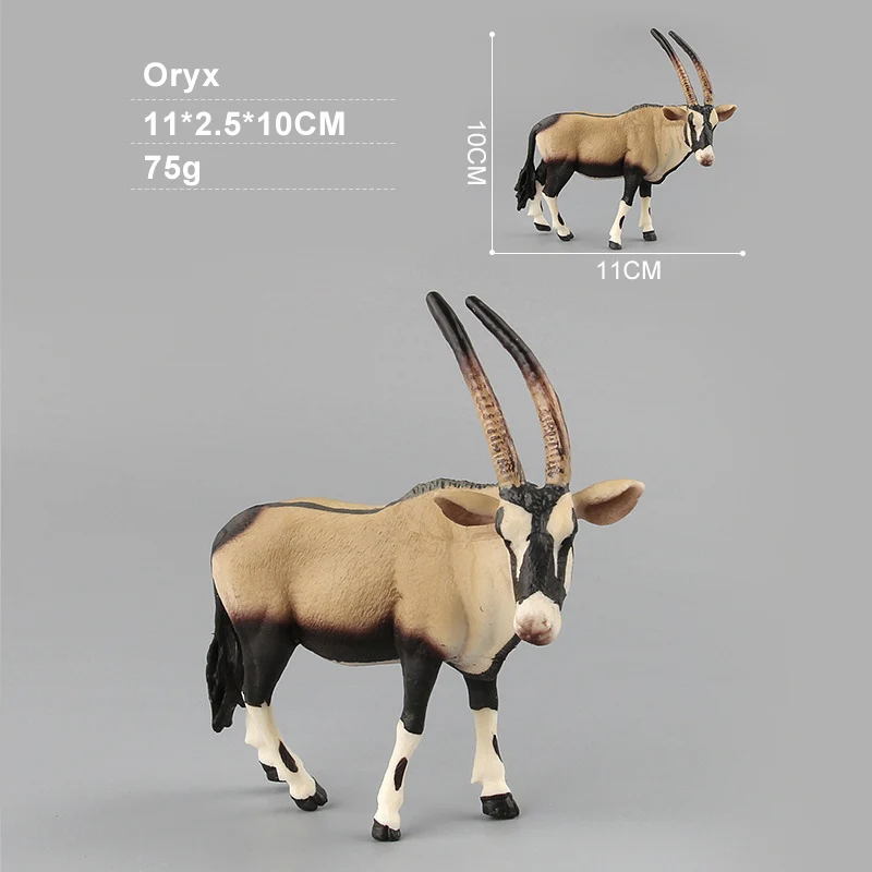 12CM Simulation Wildlife Park African Animals Model Toy Longhorn Bull Zebra  Antilope Action Figures Kids Early Learning Toys