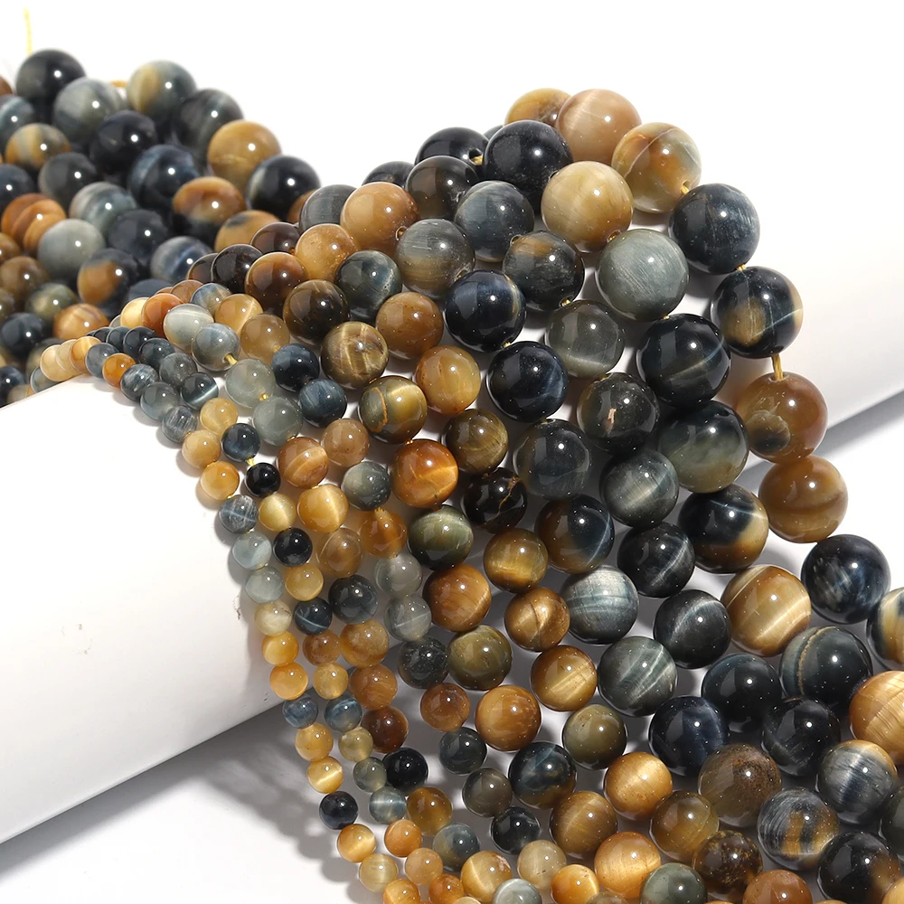 4/6/8/10/12mm Natürliche Traum Tigerauge Perlen Gold Blau Tigerauge Lose Perlen für Schmuck Machen Armbänder Halskette DIY Zubehör