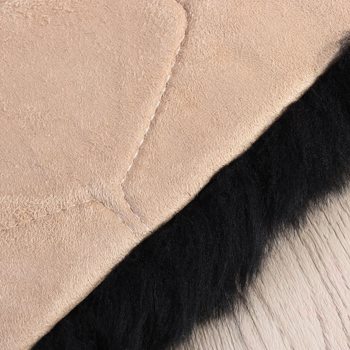 

Wool Car Seat Cushion Thick Auto Seat Pad For Office Chair Wheelchair Black Sheepskin Cover Buckle Style Random