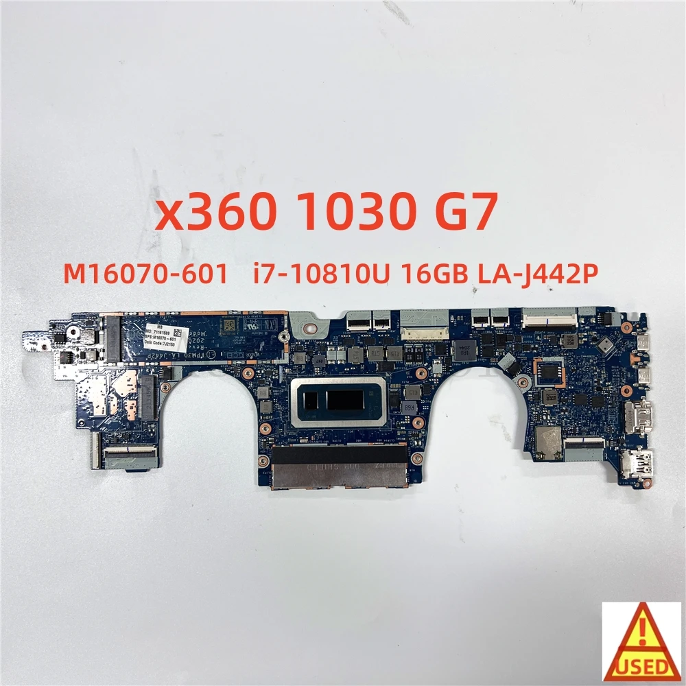 Laptop Motherboard M16070-601 LA-J442P FOR HP x360 1030 G7 WITH   i7-10810U 16GB RAM Fully Tested and Works Perfectly