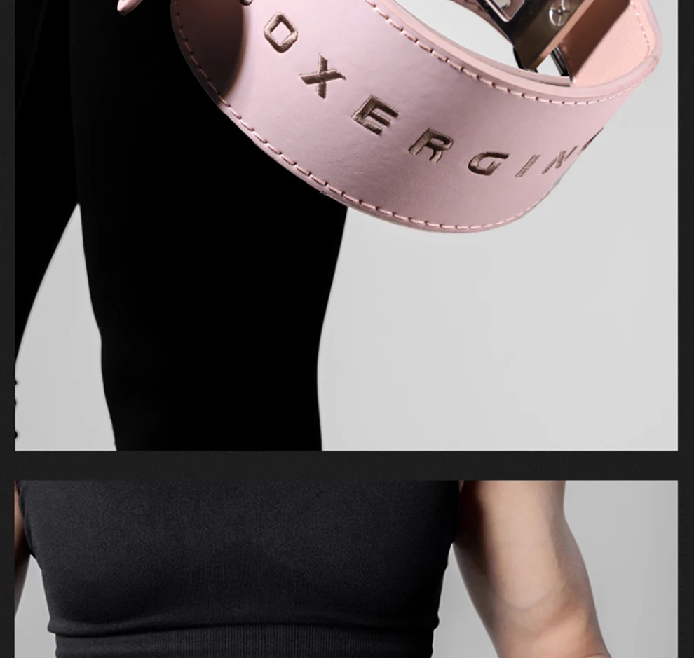 Gewichthebergürtel für Frauen, 10 cm Breite, Fitnessstudio, Fitness, Kniebeugengürtel, Rückenstütze, Powerlifting, Cross-Training, Trainingsgürtel, Rosa – Detail 8