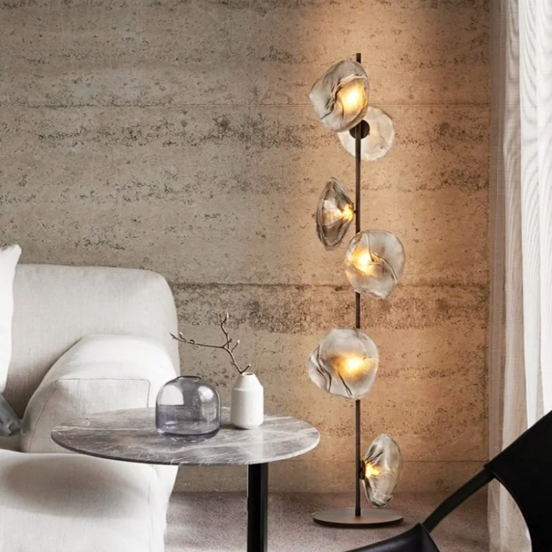 Light Luxury Living Room Bedroom Lava Glass Villa Nordic Minimalist Vertical Atmosphere Art Lamp 2024 Italian Style Floor Lamp