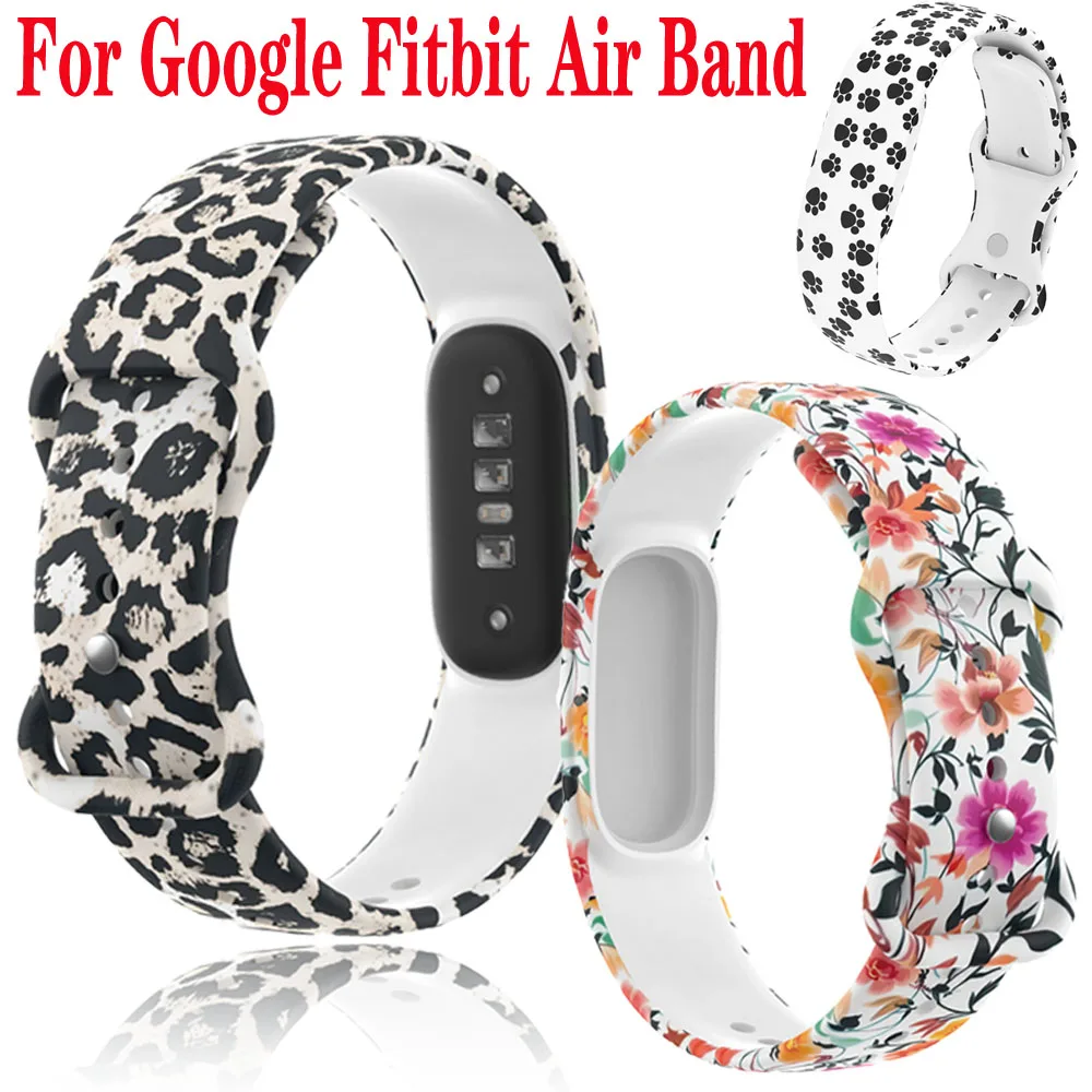 Printing Soft Silicone Strap for Google Fitbit Air Breathable Wristband Replacement for Google Fitbit Air Comfortable Watchband