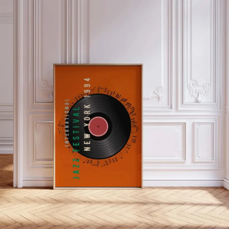 1 قطعة ملصق فني لموسيقى الجاز خمر ، منتصف القرن الحديثة حائط لوح رسم ديكور ، هدية عاشق الموسيقى ، غرفة المعيشة ديكور غرفة نوم #5