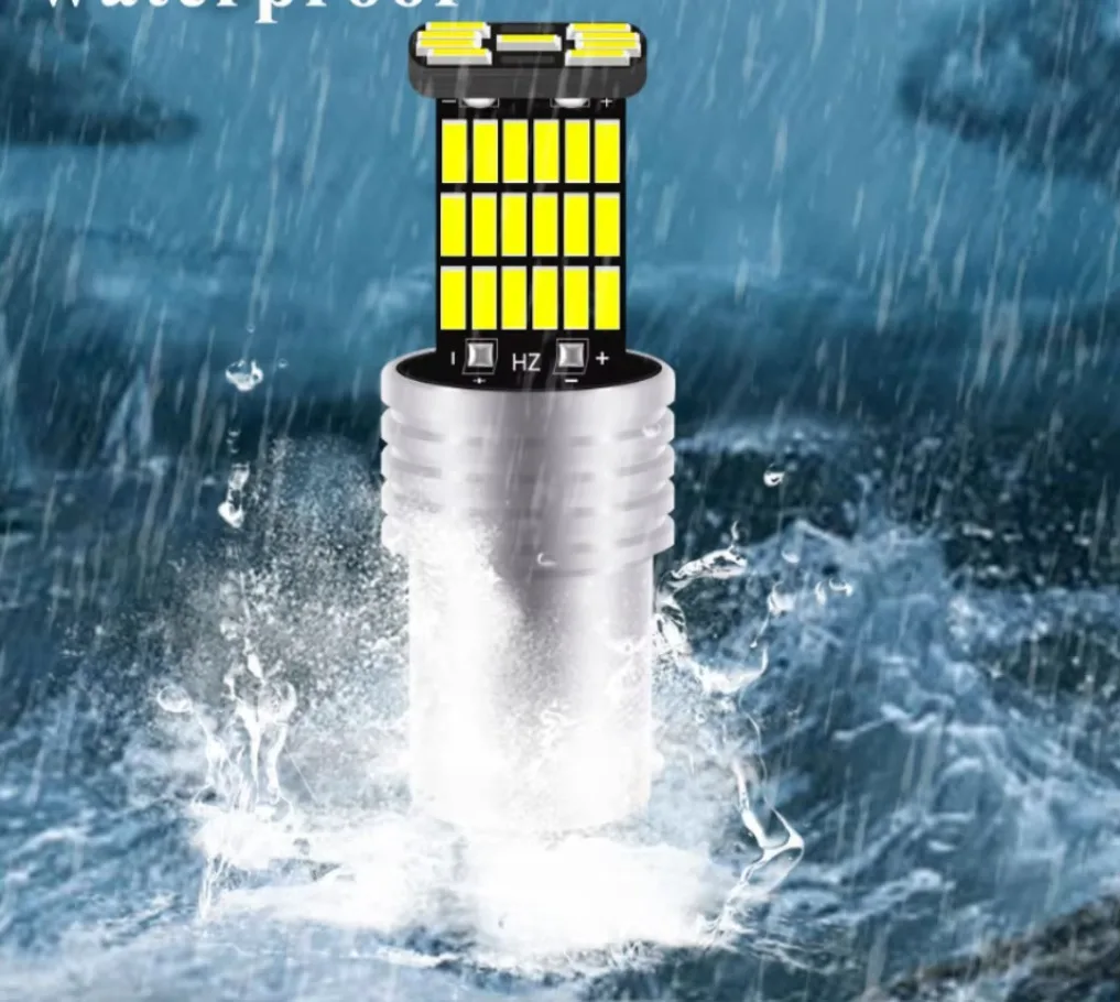 2 قطعة 1156 P21W BA15S 4014 45SMD فك مصباح Canbus لمبة سيارة LED بدوره إشارات عكس رقائق الضوء لشركة فولكس فاجن جولف باسات B5 B6 6000K