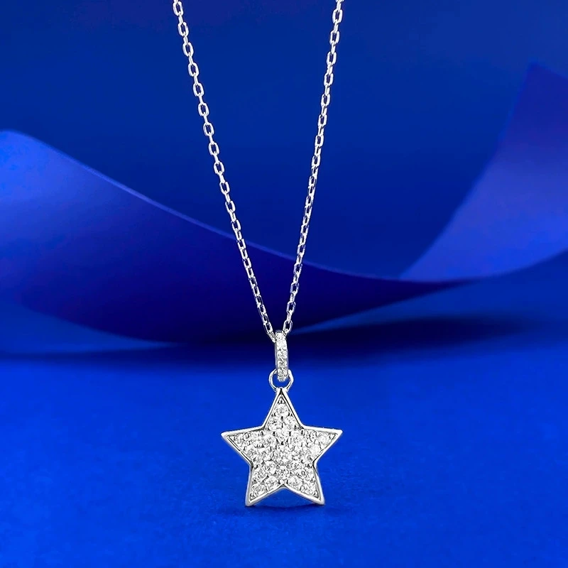 

S925 Silver Five-pointed Star Pendant a Versatile commuter Necklace