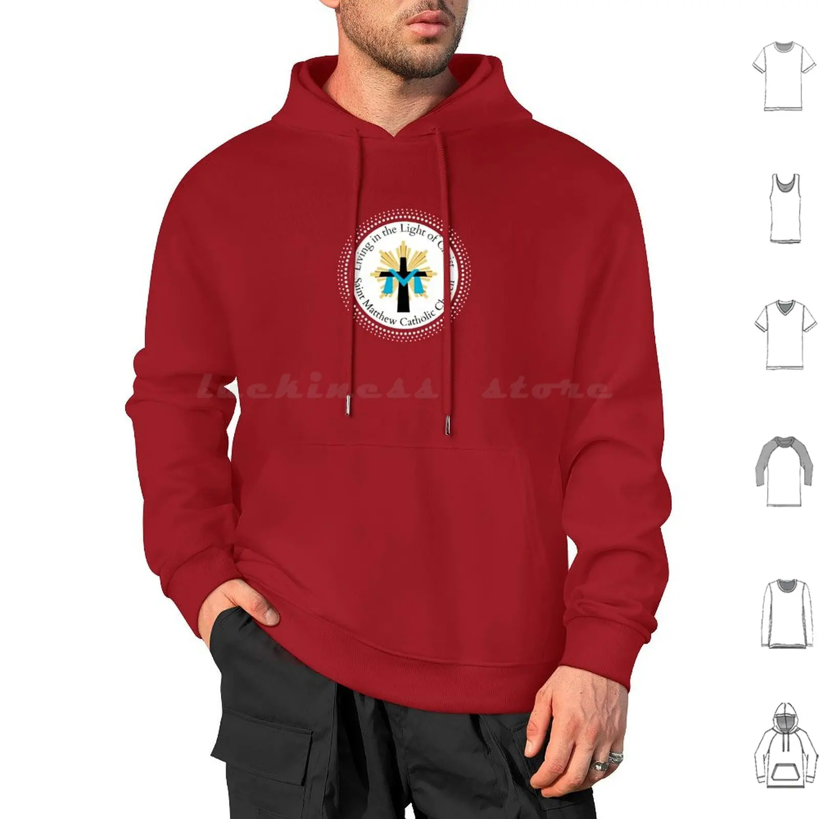 St. Matthew Catholic Church Logo With Name Hoodie cotton Long Sleeve Smcc Saint Matthew Catholic Church Winter Haven