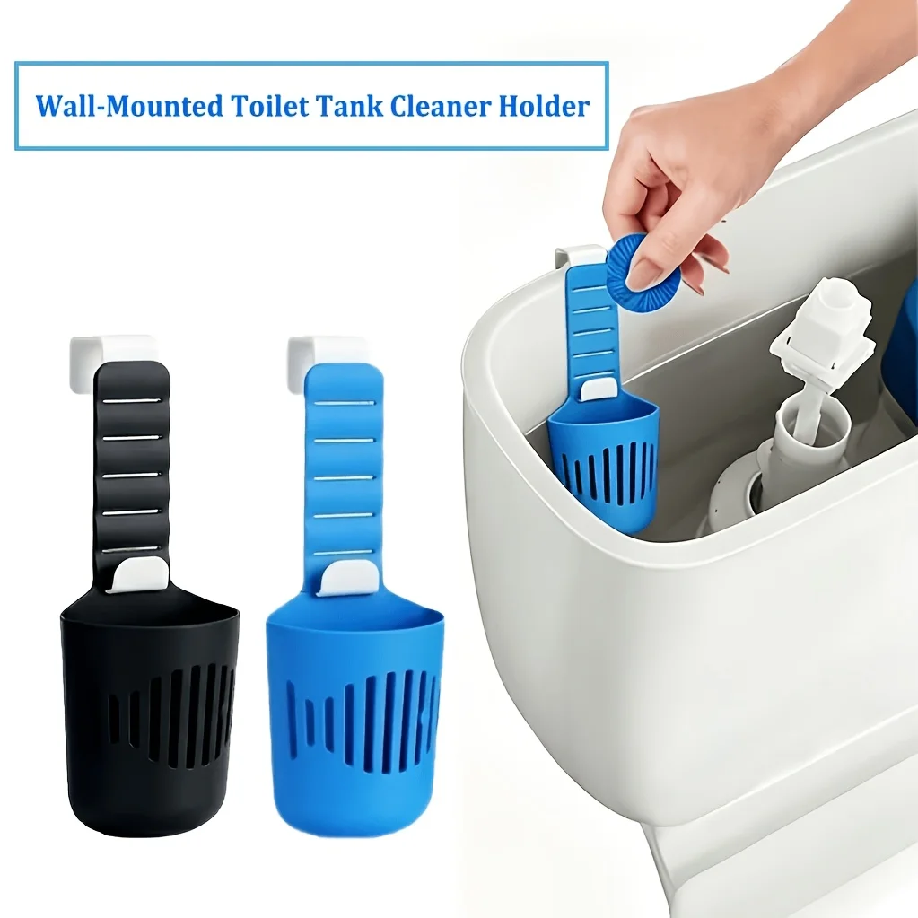 Adjustable Silicone Toilet Tank Holder with Hook, Hanging Toilet Cleaner Box, Prevent Flap Clogging, Tank Replacement Part for B