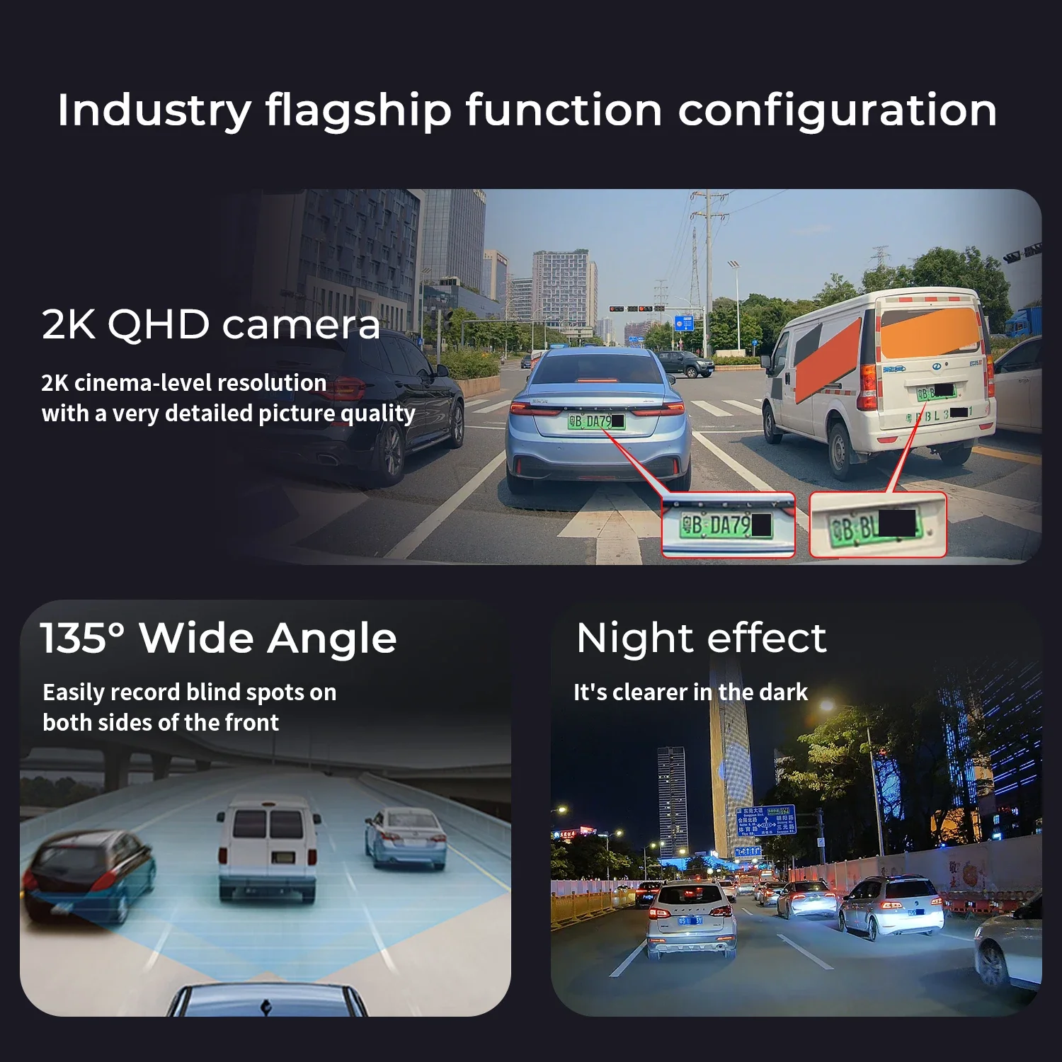 2026 New New Arrival Dual Channel Car DVR Recorder Dash Cam 24H Parking Monitor Black Box 12 Months Warranty 2K+1080p Black Col