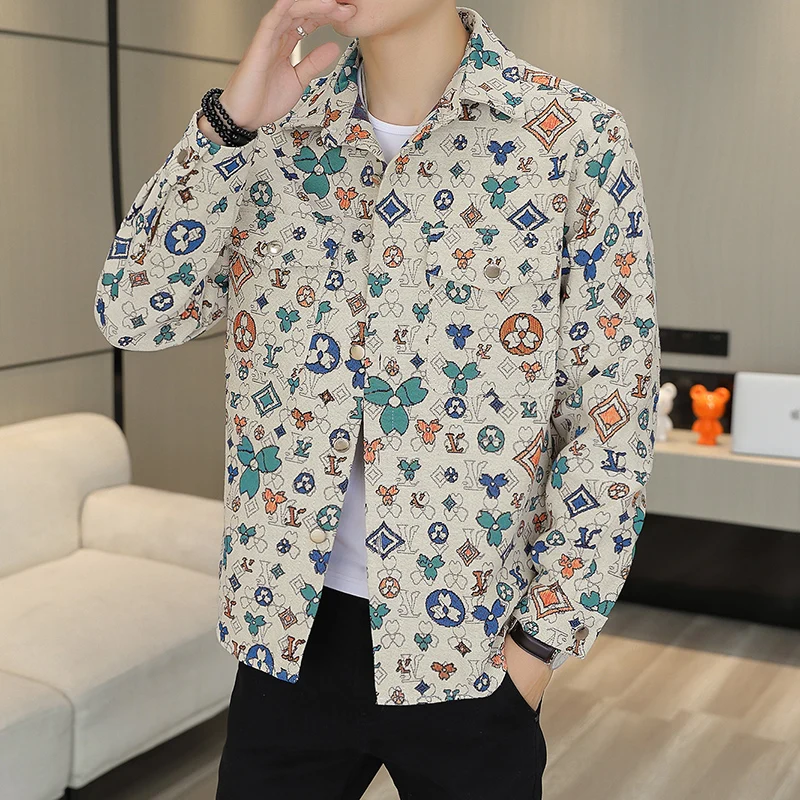 Mens Clothing Autumn Men's Streetwear Blouse Casual Shirt Spring Male Winter Streetdress Popular Elegant Hombre Fashion Shirt