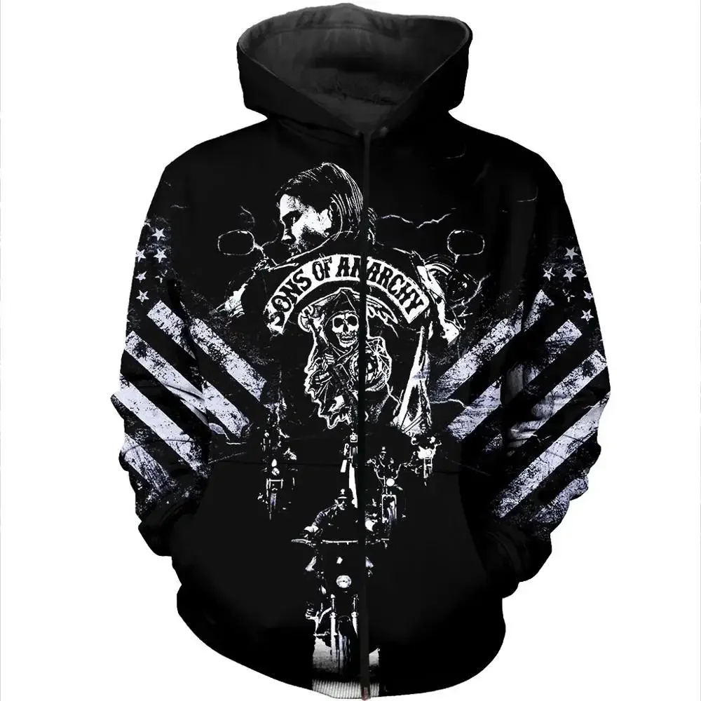 

New Fashion Hoodies 3D All Over Printed Son Of Anarchy Cosplay Costume Men&Women Streetwear Hoodie Sudadera Hombre