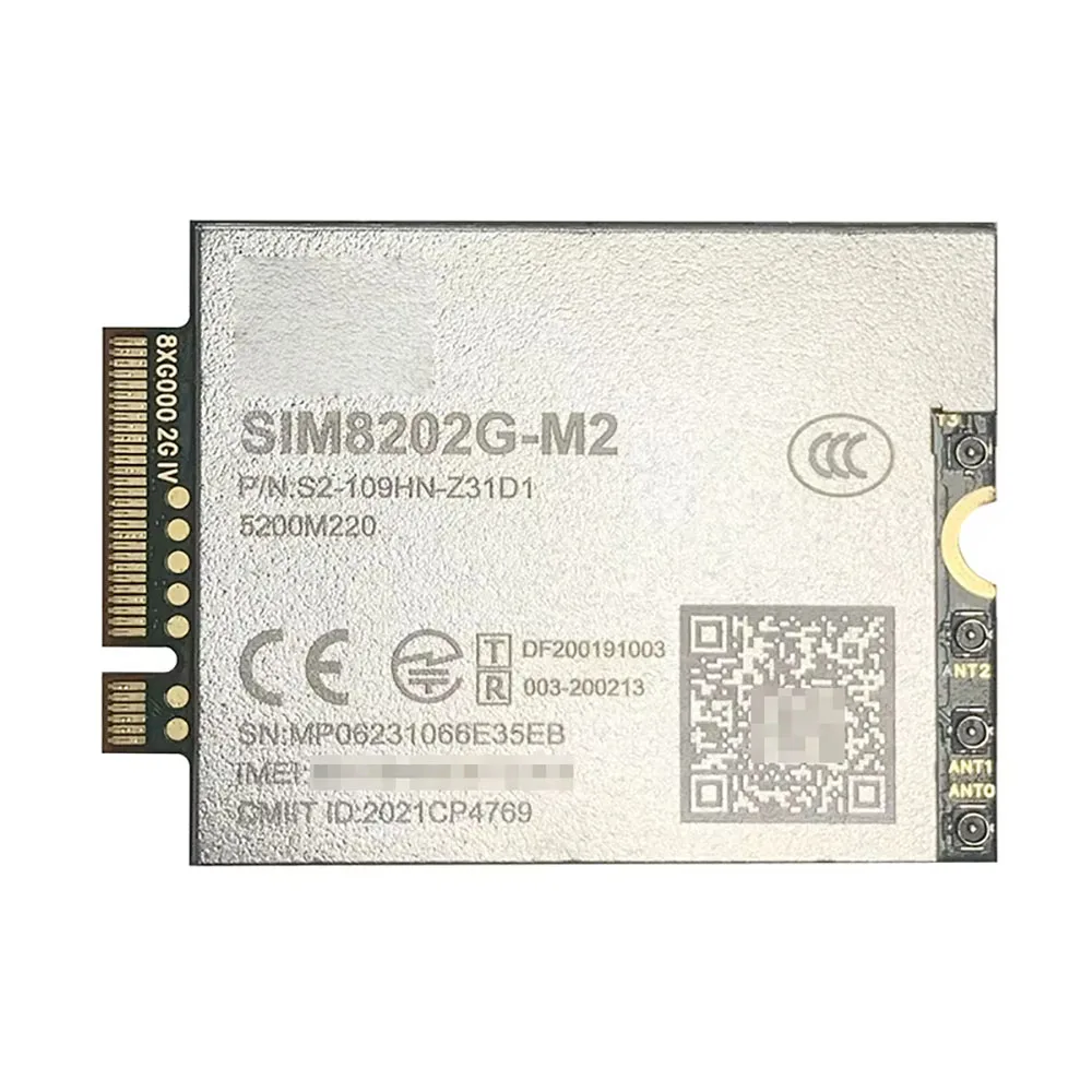 SIM8202G-M2 SIM8202G 5G NR/LTE-FDD/LTE-TDD/HSPA+ Module Qualcomm Modem Snapdragon X55 R15 5G NSA/SA M.2 Interface Sub-6G