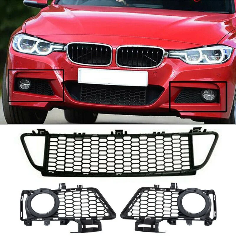 

Front Bumper Lower Fog Light Grille For -BMW 3 Series F30 F31 LCI M-Sport 2011+