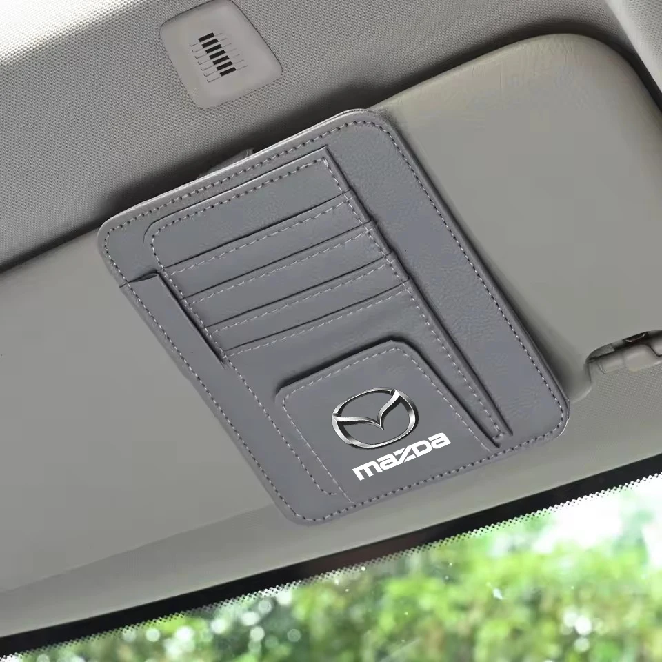 

Car Sun Visor Organizer Multi-Pocket Business Card Storage Management Sunglasses Clip for Mazda 2 3 6 CX5 CX30 MX5 CX3 CX9 BT50