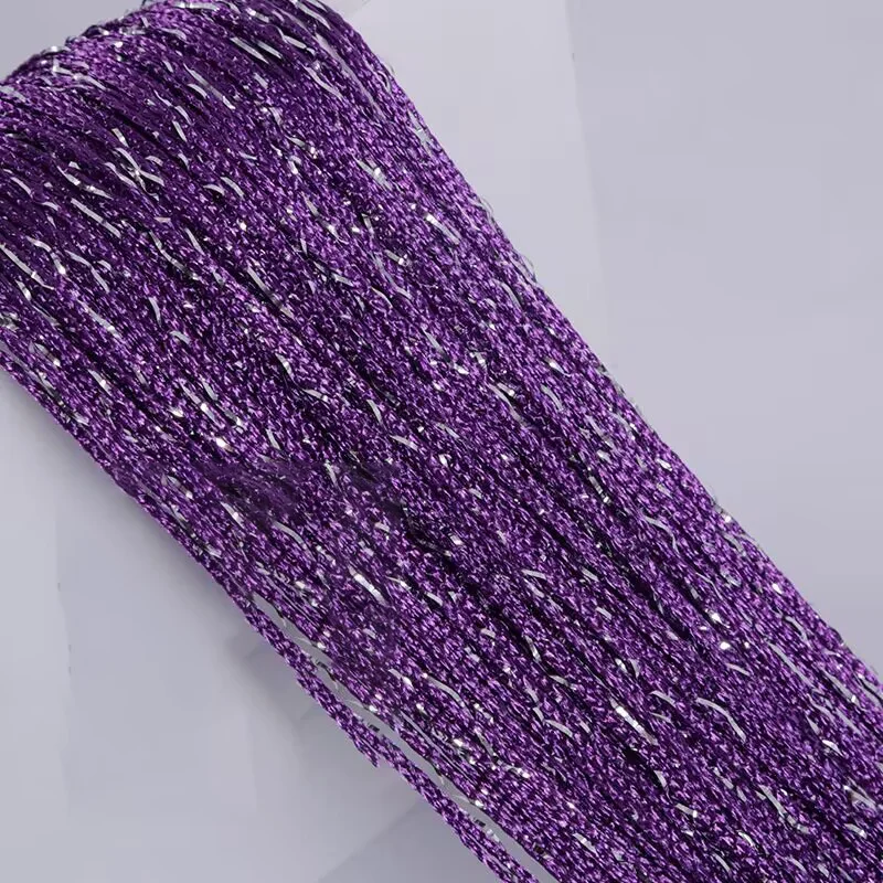 Nieuwe Glanzende Kwastje Zilveren Lijn String Gordijn 100x200 cm Volant Woonkamer Divider Bruiloft DIY Home Decor
