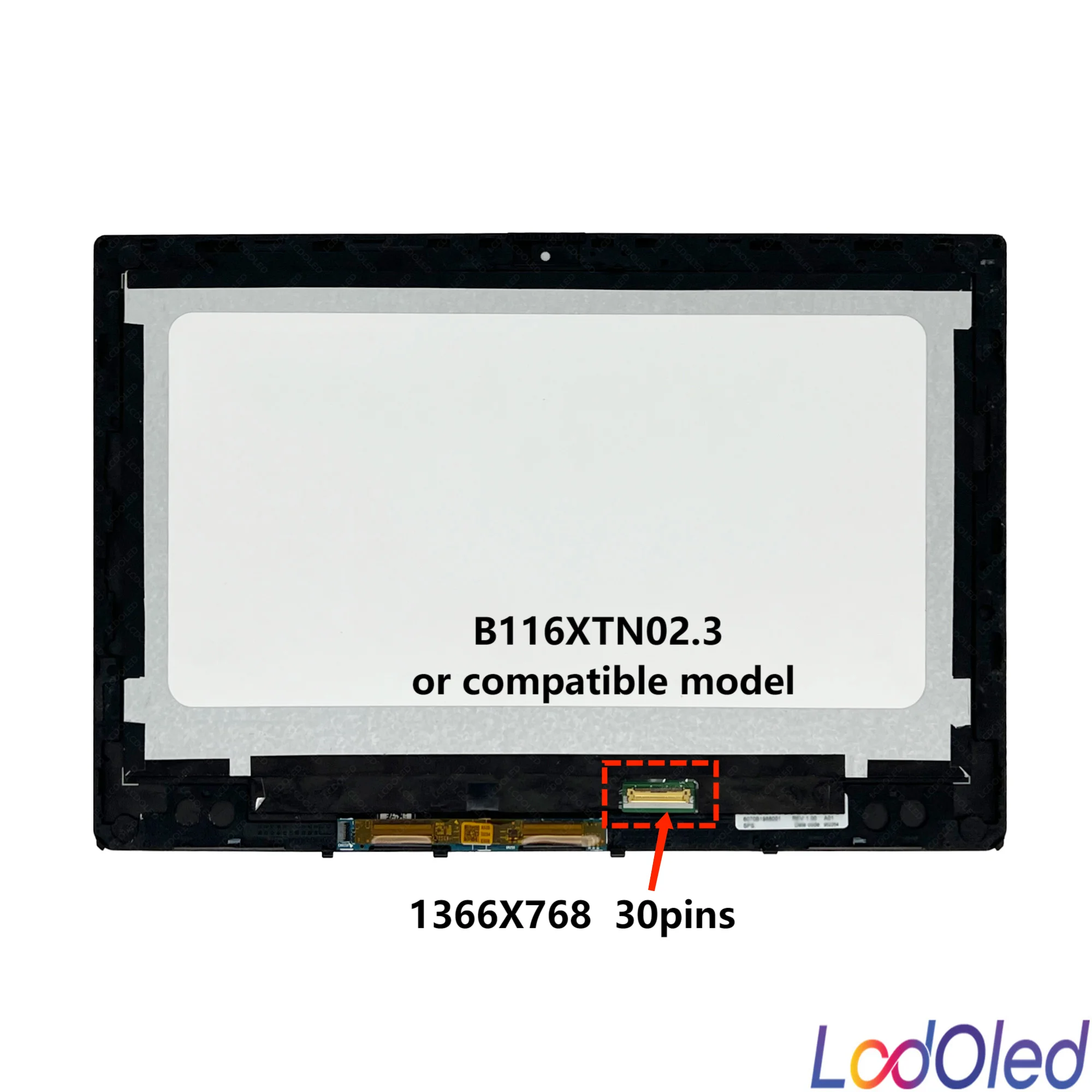 11.6'' TN for HP Pro X360 Fortis 11 G9 with Pen Touch LCD Touchscreen Glass Digitizer Display Assembly w/Bezel 1366X768 30pins