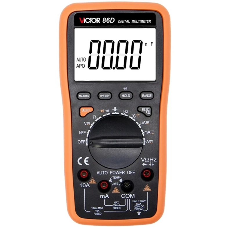 VICTOR 86D 5999 Counts High Accuracy Auto Range True RMS Pocket Digital Multimeter with USB Interface