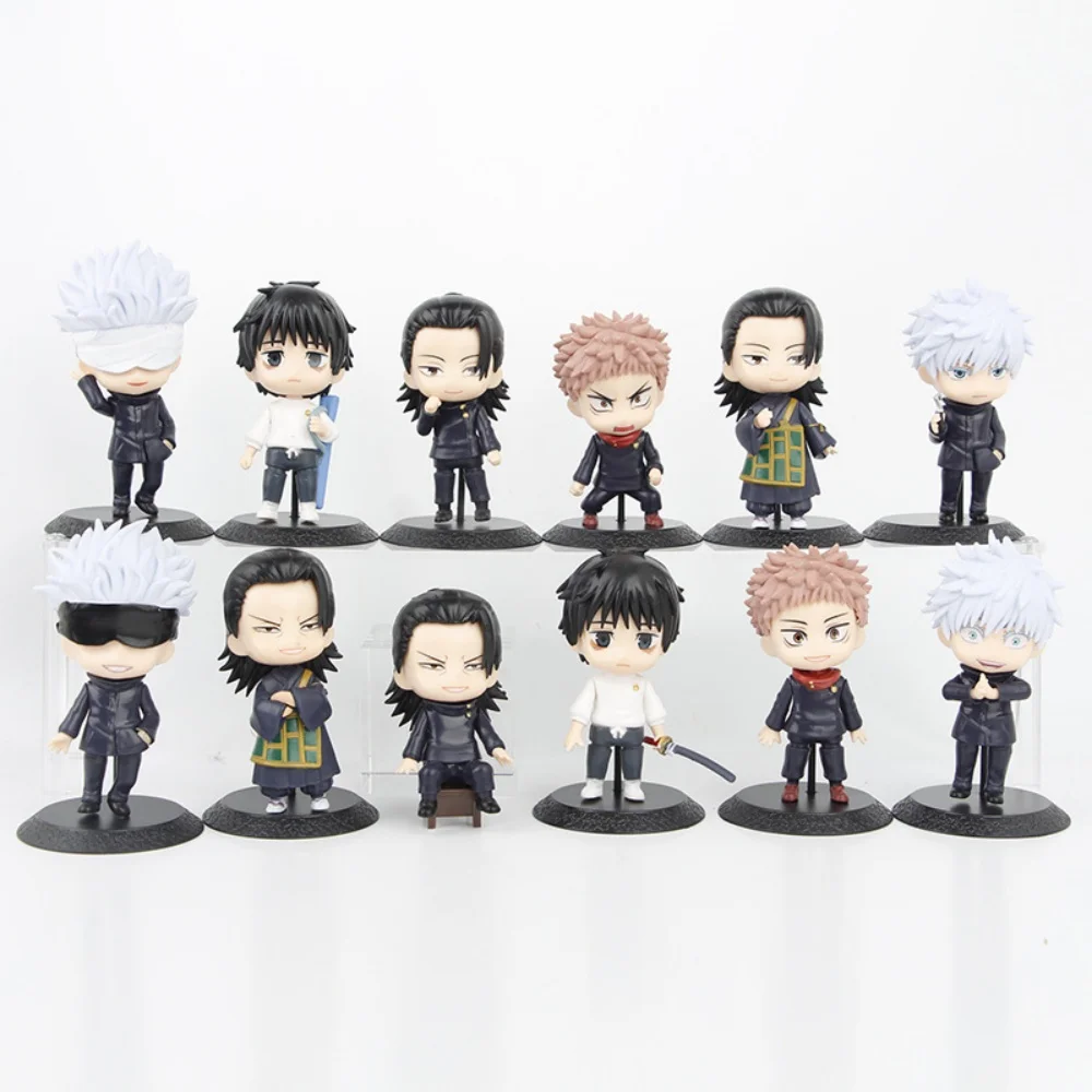 12Pcs Anime Jujutsu Kaisen Ryomen Sukuna Gojo Satoru Itadori Yuji Q Version Okkotsu Yuta Action Figure Collection Model Toys