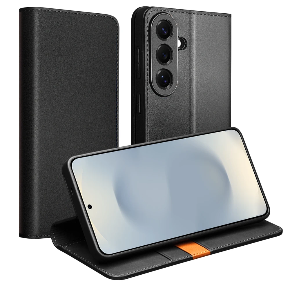 

Genuine Leather Phone Case for Samsung S26+ Plus 5G Business Style Fashion Luxury Case with Card Slots Cover for S26 Ultra 5G