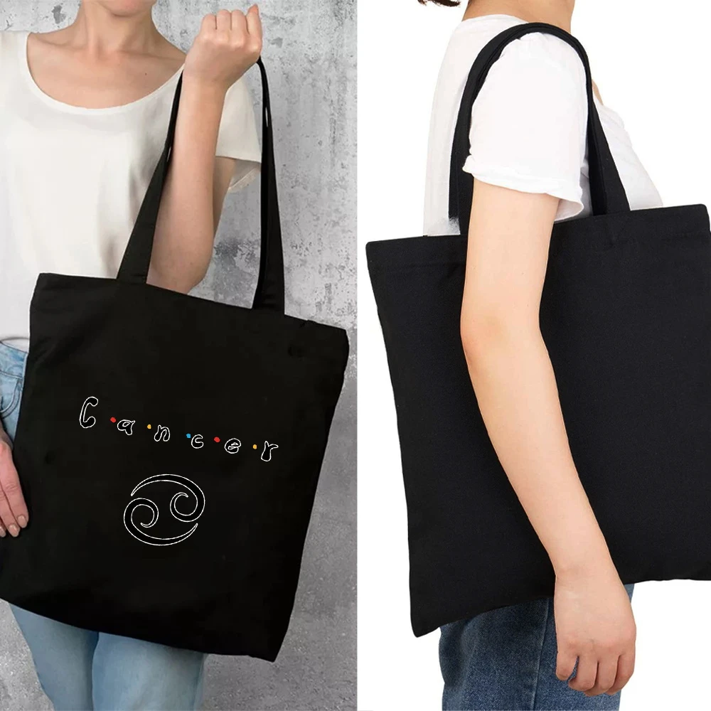 

Women's Shopper Shopping Bags Shoulder Large Capacity Wild Constellation Pattern Handbag Reusable Eco Canvas Grocery Tote Bag