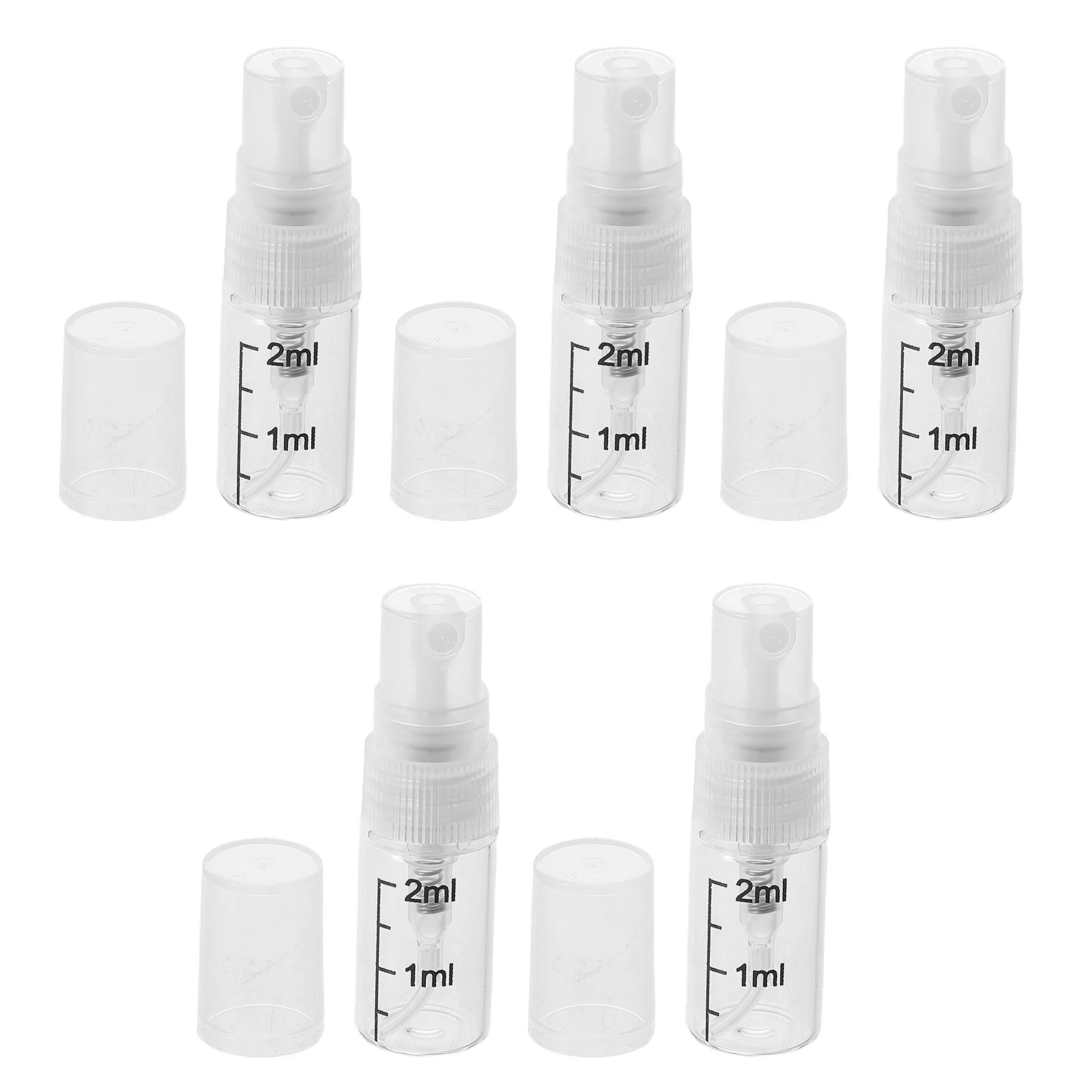 

5Pcs Small Glass Spray Bottle Portable Perfume Container 2Ml Refillable with Fine Mist Sprayer Travel Size for Essential Oils