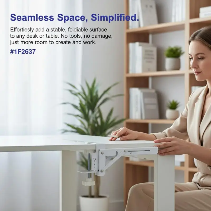 1PCS L-shaped Foldable Desktop Bracket Heavy-duty Punch-free Space-saving Desktop Extension Plate Rack Hardware Accessories