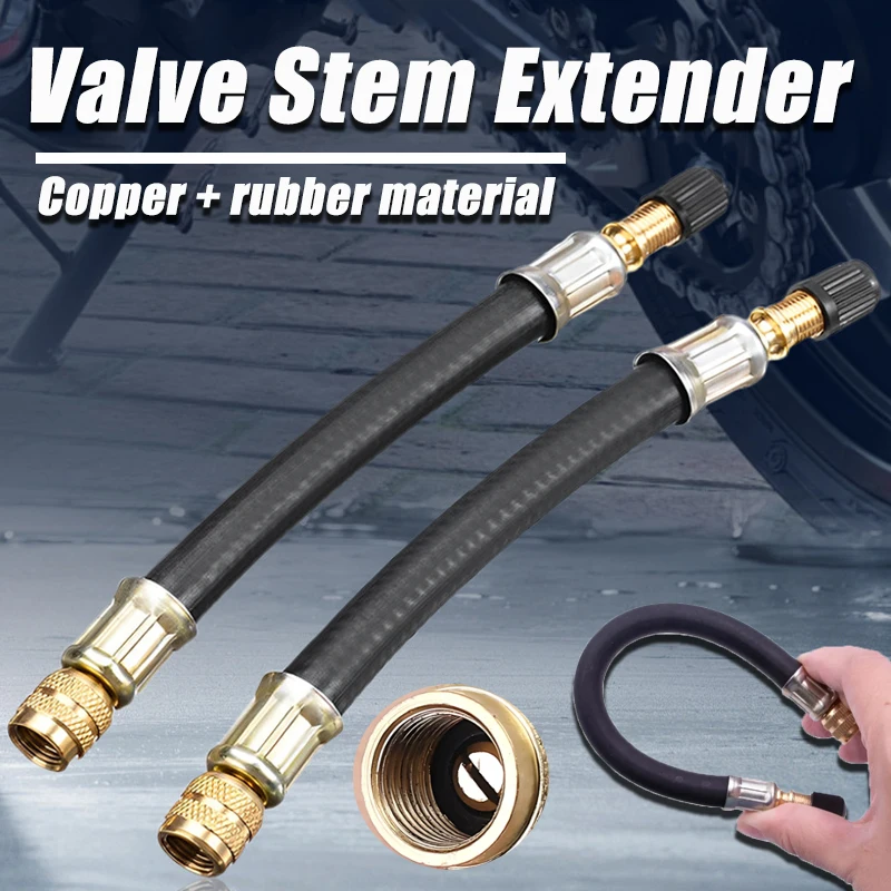 

Tyre Valve Extension Tube 210mm Flexible Rubber Inflation Hose Extension Pole Suitable For Trucks/Vans/Buses Auto Accessories