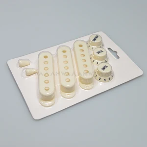 خمر الأبيض واحد لفائف ST الغيتار بيك أب غطاء 2 نغمة 1 حجم المقابض تبديل أجزاء تلميح مجموعة أجزاء الغيتار أفضل 8 مبيعات بيك أب RMC - رقم 2