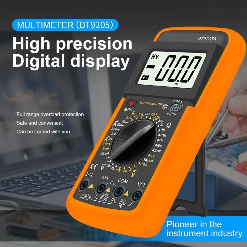 LCD Digital Display Full Over Range Protection High Precision Tester AC/DC Voltage Current Meter Digital Multimeter