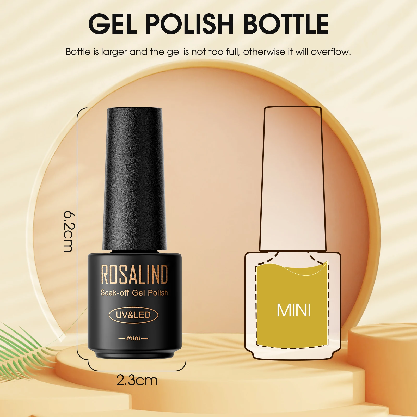 Rosalind 5ml garrafa de vidro esmalte uv gel kits base revestimento superior embeber híbrido semi permanente laca gel com caixa