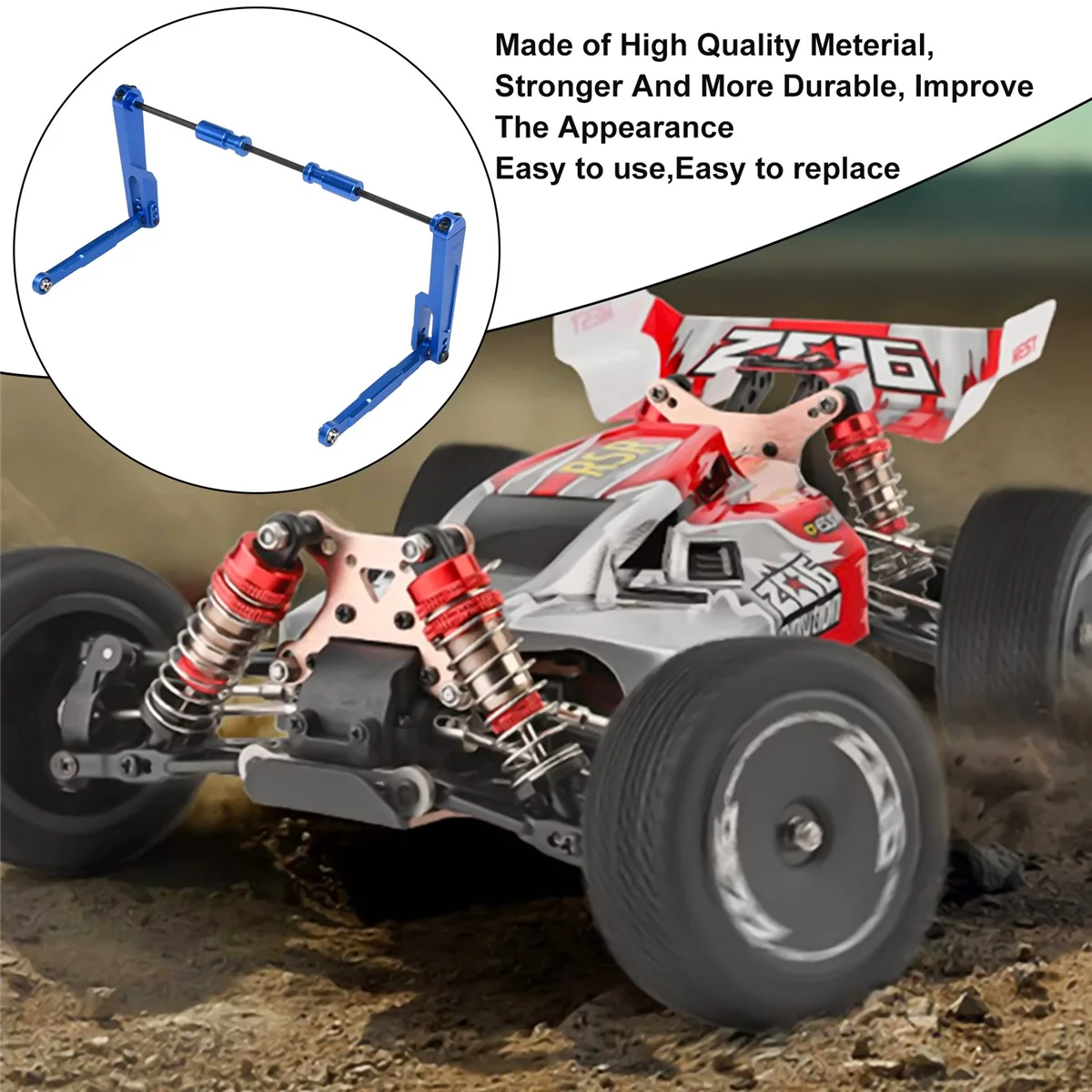 Zestaw metalowych tylnych stabilizatorów dla Axial RBX10 Ryft 1/10 RC Crawler Car Upgrades Parts, 1