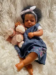 NPK 20inch  Loulou Newborn Baby Doll Handmade Lifelike Reborn Sleeping Soft Touch Cuddly Doll with 3D Painted Skin Visible Veins