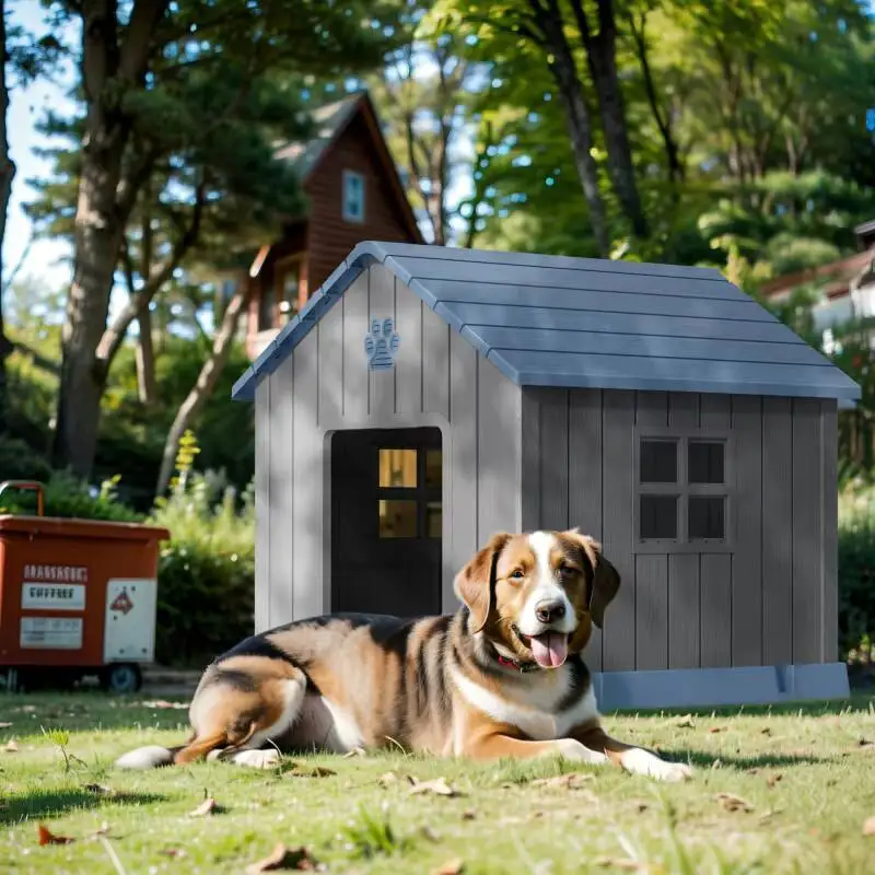 【セール中】プラスチック製室内犬用屋外ケージ、スタイリッシュなボブハウスペットサークルM、居心地の良い小屋、四季通用、通気性、耐久性、簡単設置