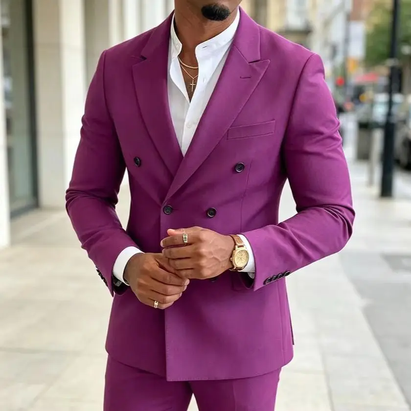 New Arrival Formal Prom Men Suits for Singer Club 2 Piece Custom Wedding Tuxedo Casual Man Fashion Clothes Set Jacket with Pants