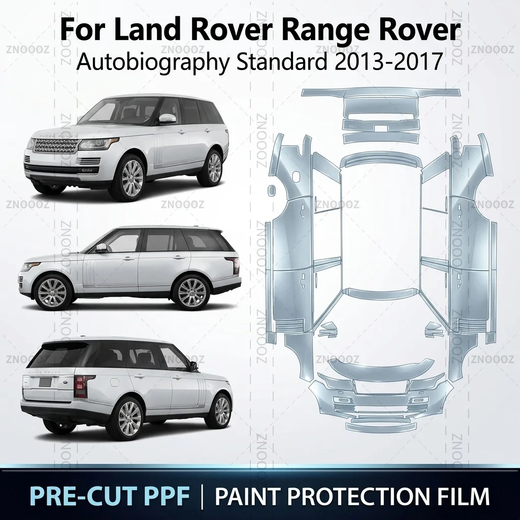 Pour Land Rover Range Rover Autobiography Standard 2013-2017, film de protection de peinture (PPF) prédécoupé 8,5 mil, brillant, transparent, noir mat, pour tout le véhicule
