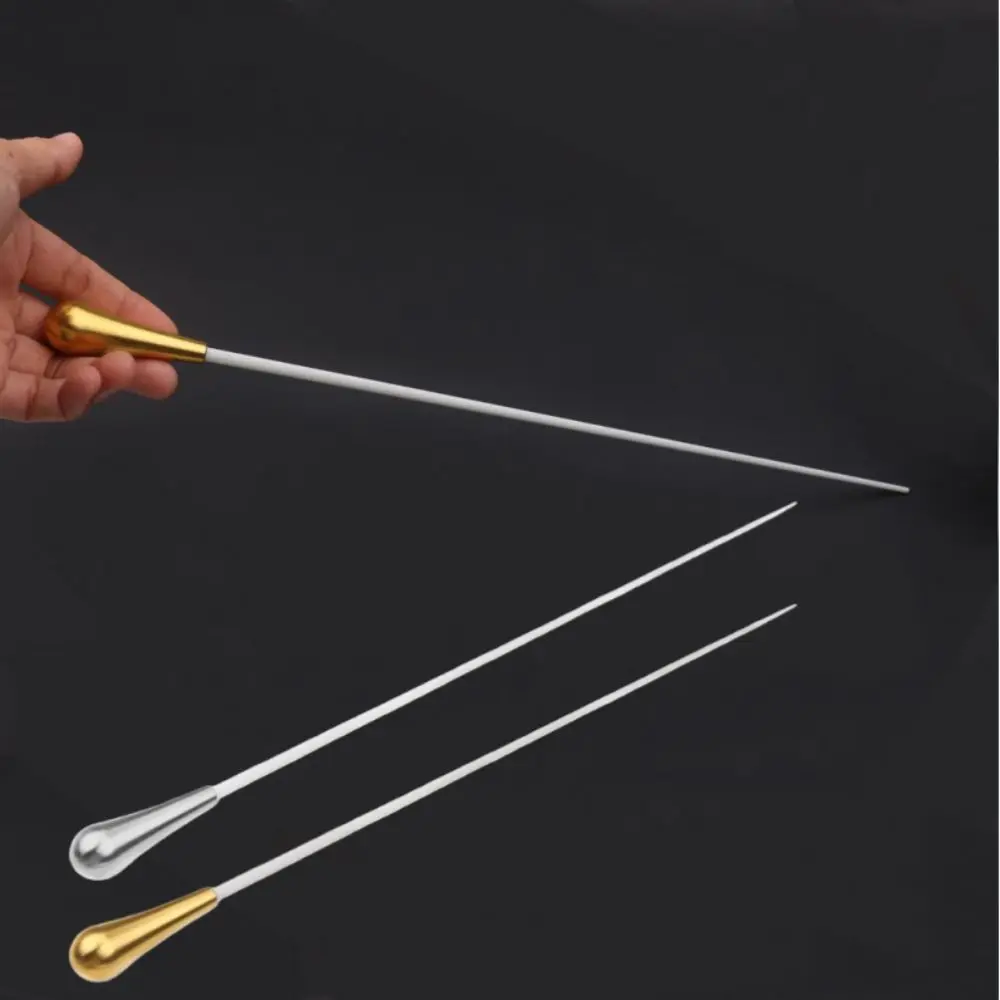 Metal Handle Band Conducting Baton Stage Preformance Smooth Touch Musical Conductors Batons Lightweight Gold Silver