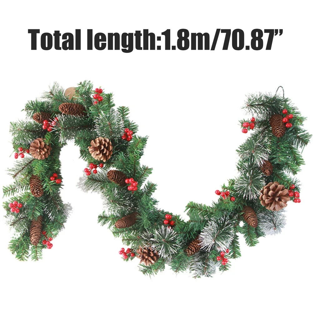 

ZK20 Christmas Garland With 50 Led Lighting Artificial Christmas Fir Garland Decorative For Stairs Fireplaces Offices Outdoor
