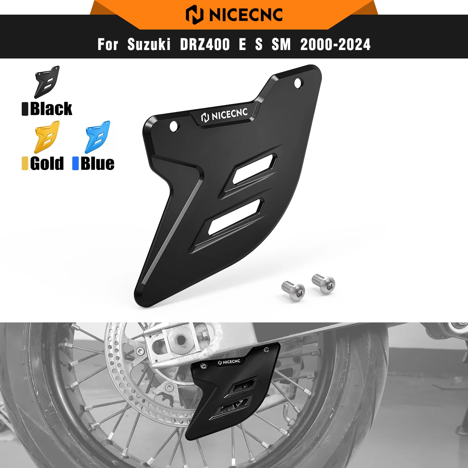 

NICECNC For Suzuki DRZ400SM DR-Z400SM DR-Z 400 SM 2005-2024 2023 2022 2021 Motorcycle Aluminum Rear Brake Disc Guard Protector