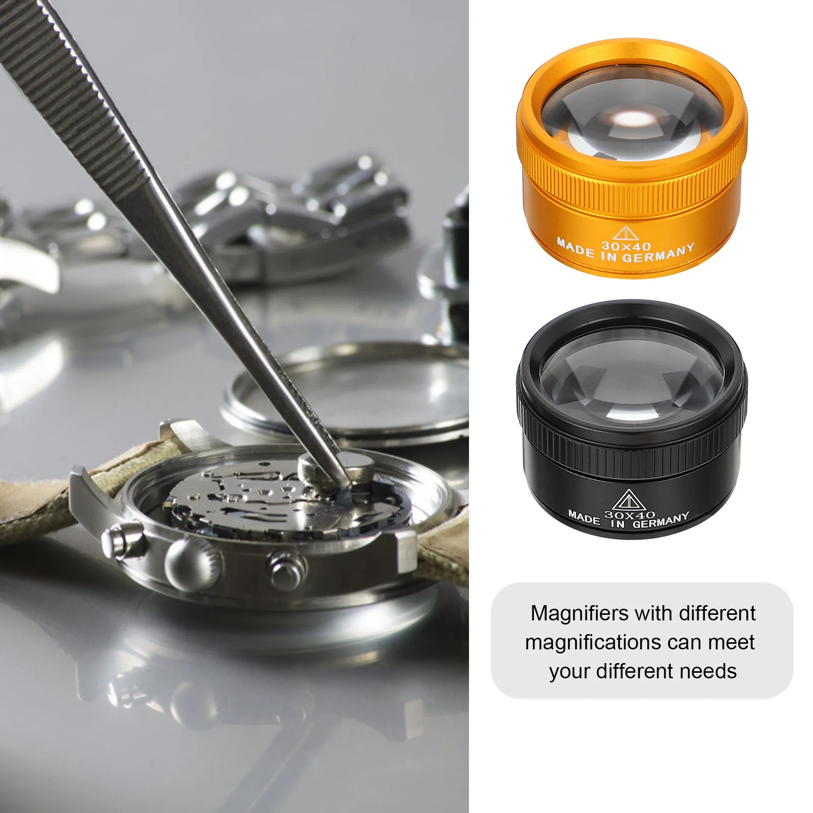 

2Pcs 30X Cylindrical Magnifier Optical Glass for Jewelry Magnification Watch Repair and Elderly Reading 30X Jewelry Loupe