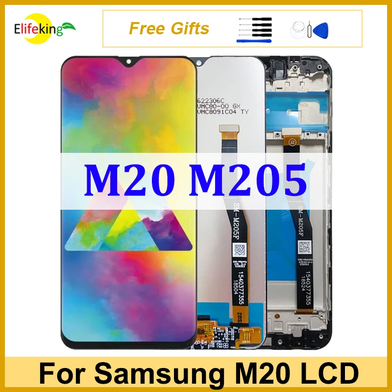 

Экран 6,3 ''для Samsung Galaxy M20 M205F, ЖК-дисплей, сенсорный экран M205G M205G/DS, дигитайзер в сборе, запасные части для ремонта