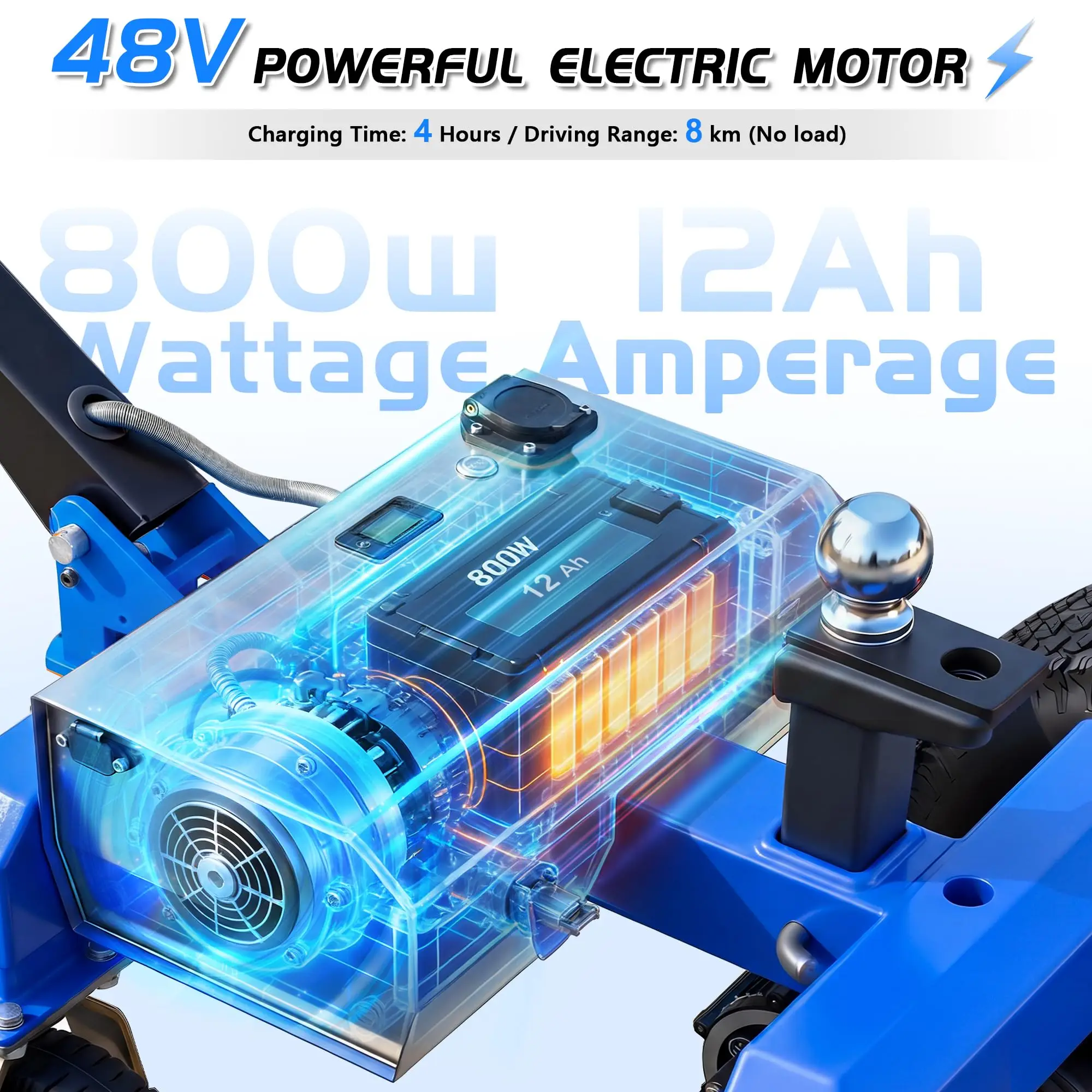 Electric Trailer Dolly 9000 lbs, 48V 800W Super-Duty Trailer Mover with 6 All-Terrain Wheels, Variable Speed &