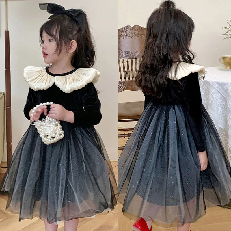 Children's Girls Dresses Spring Autumn Clothes Fashion Style Simple And Generous Sweet Girls Dresses