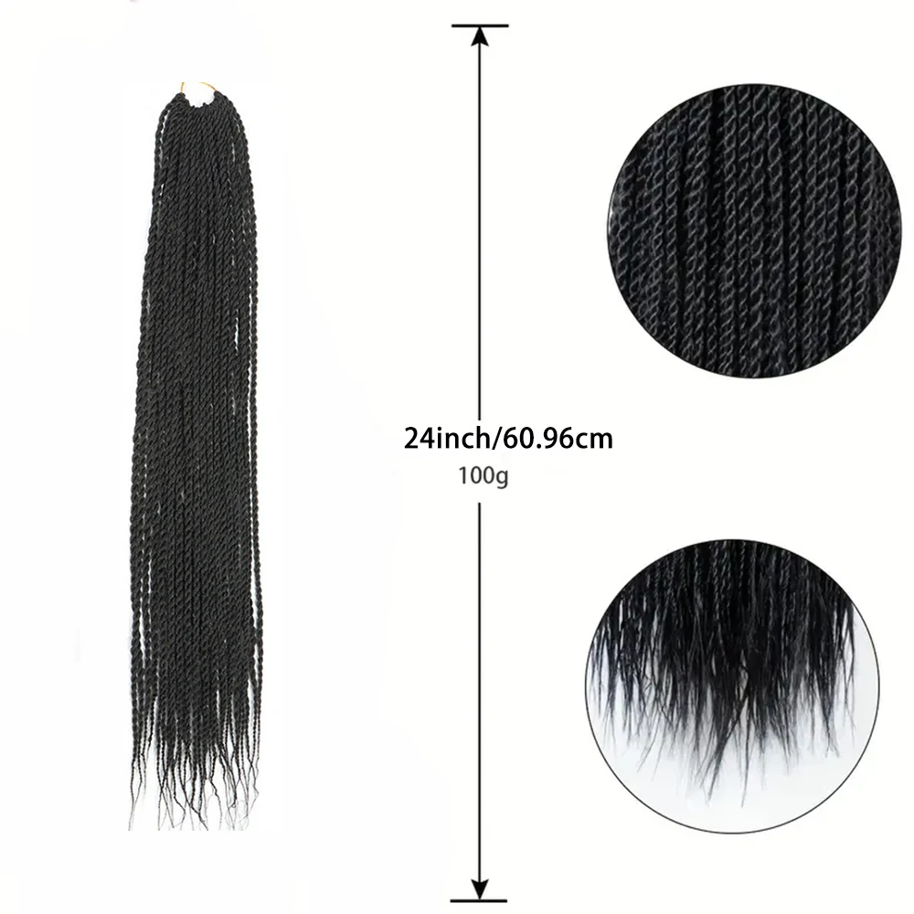 30 radici/confezione sintetica Senegalese Twist Crochet intrecciare le parrucche di estensione dei capelli Crochet intrecciare i dreadlocks africani accessorio per capelli