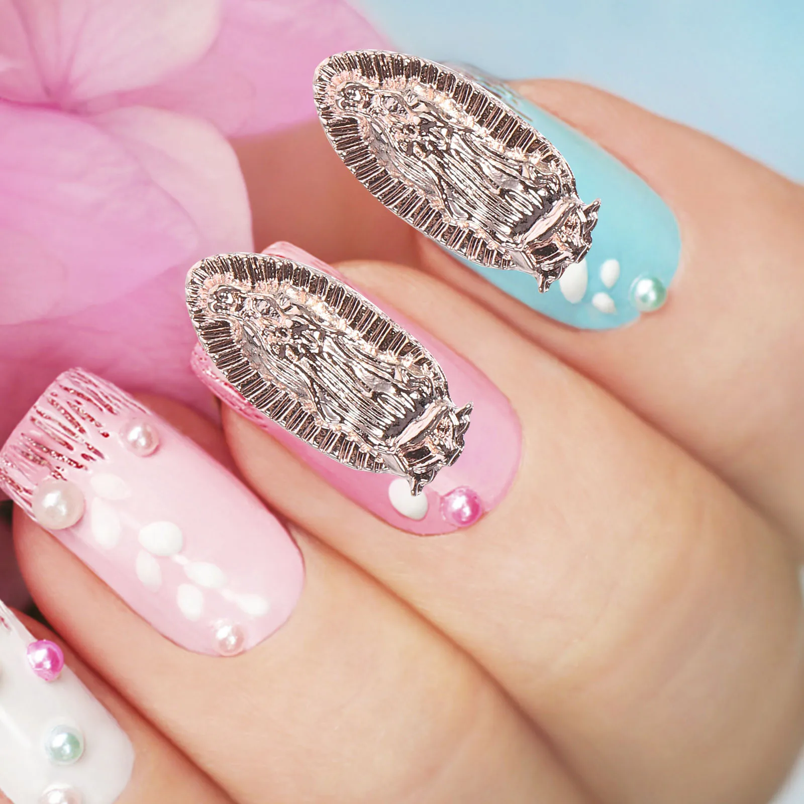 20Pcs 3D Nail Art Charms Mary Accessories Durable Alloy Decorative Supplies for Professional Nails San Nail Charm