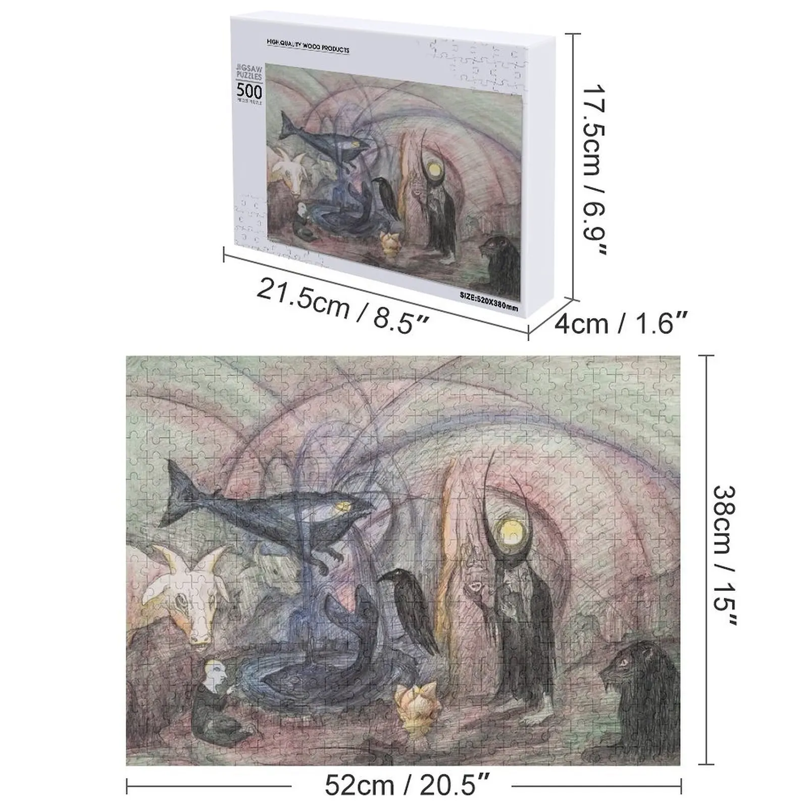 ليونورا كارينجتون شوربة الغراب (1997) MutualArt بازل قطع هدايا شخصية اسم خشبي الخشب صور لغز شخصي #4