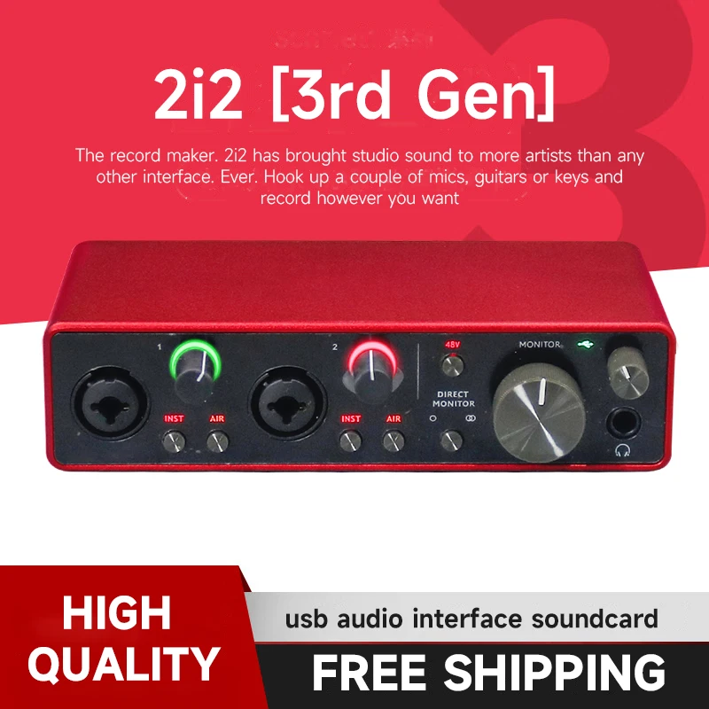 

2i2 3rd Gen Amplifier USB Audio Interface for Recording, Songwriting, Streaming & Podcasting