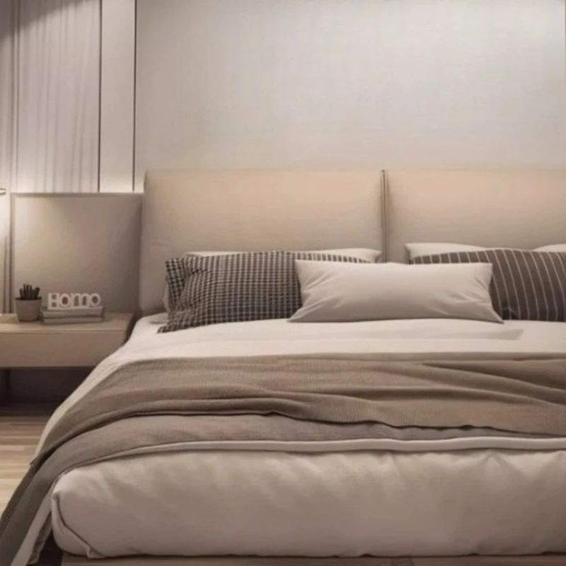 سرير مزدوج فاخر 220 × 200 سم قواعد بحجم كينغ اللوح الأمامي سرير كوين مريح أريكة مفردة كاميرا موبليتي أثاث دا ليتو للمنزل