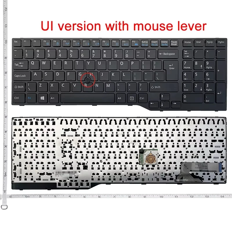 US/UK New Laptop keyboard for Fujitsu Lifebook E554 E556 E753 E754 E756 E557 laptop Black Frame