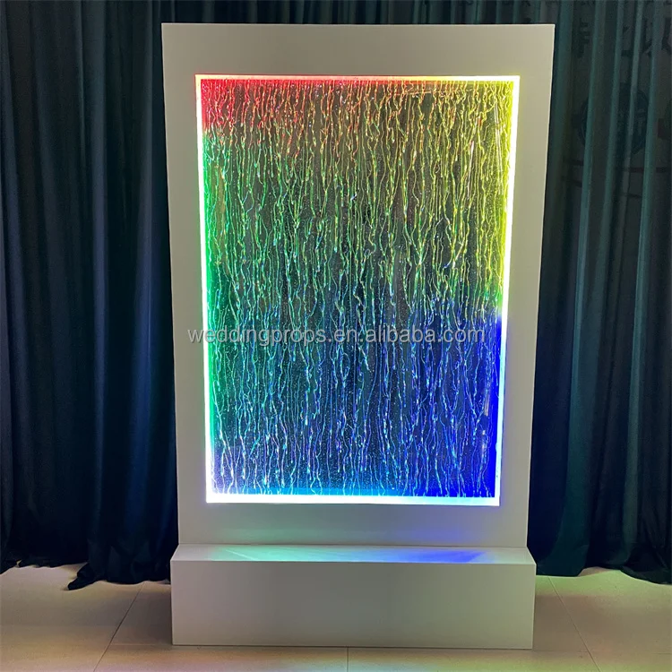 Customization.Easy to Install Christmas Decoration Welcome Waterfall Wall Metal Water Curtain Fountain with LED Light
